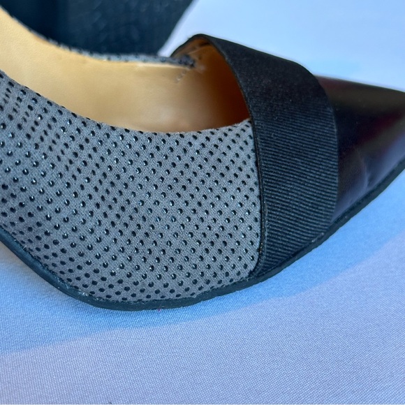 AUDREY BROOKE Womens Heels Abbie Embossed Gray Black Polka Dot 3.5” Heel Size 7 - Picture 5 of 16